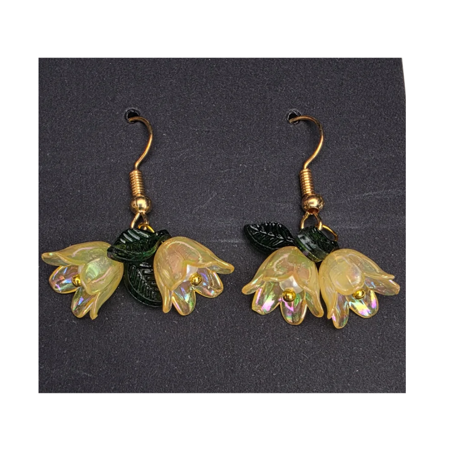 Floral Earrings - Yellow