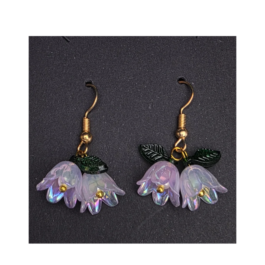 Floral Earrings - Lavender