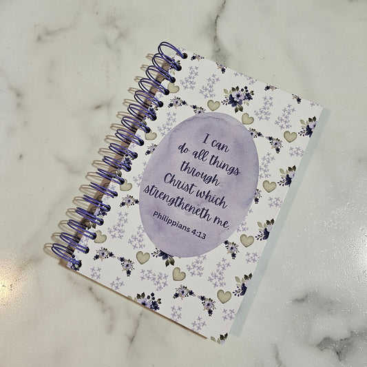 Handmade Spiral Journal with Bible Verse