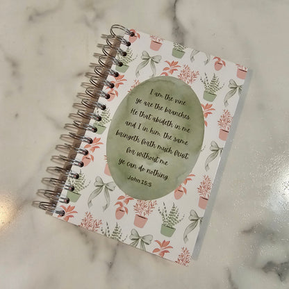 Handmade Spiral Journal with Bible Verse