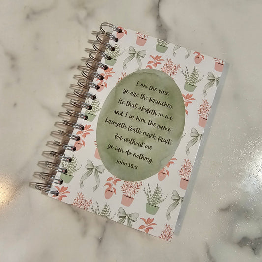 Handmade Spiral Journal with Bible Verse