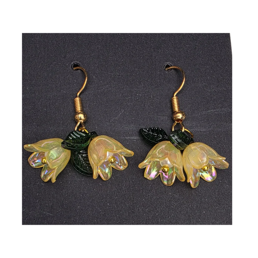 Floral Earrings - Yellow