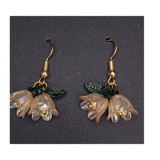 Floral Earrings - Peach