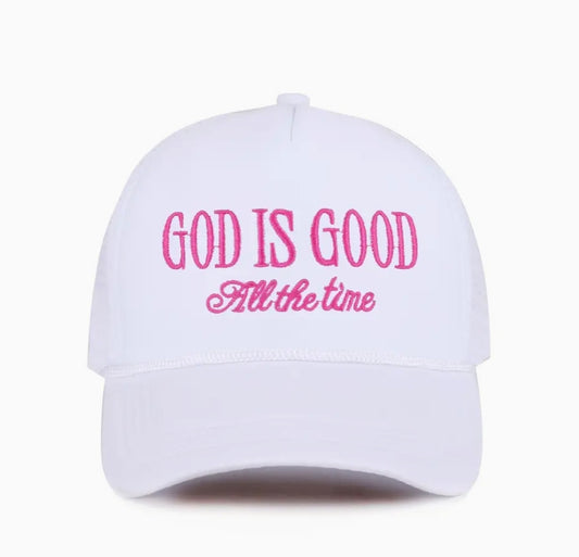 God is Good Mesh Trucker Hat - Pink