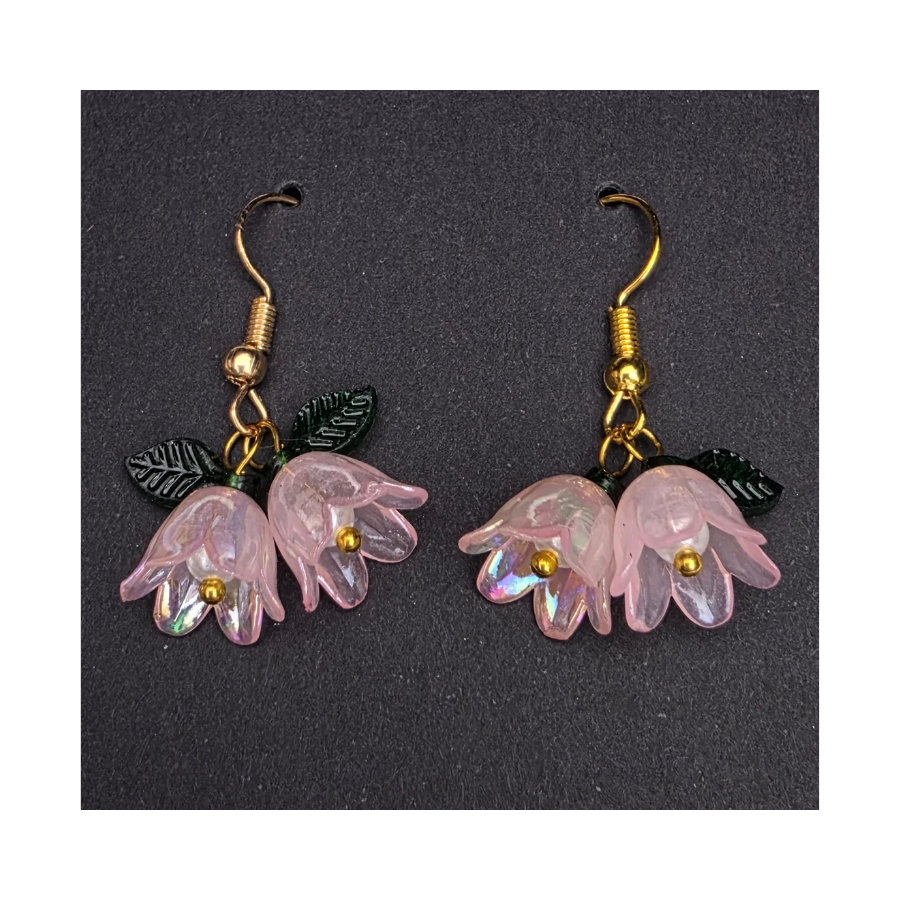 Floral Earrings - Pink