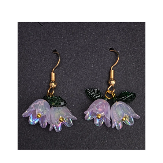 Floral Earrings - Lavender